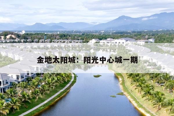 金地太阳城:阳光中心城一期