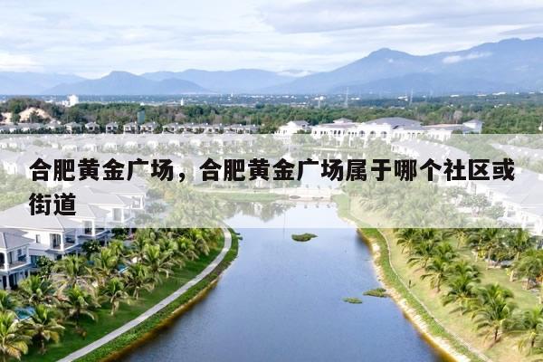 合肥黄金广场,合肥黄金广场属于哪个社区或街道
