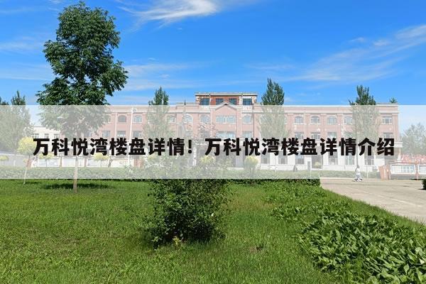 万科悦湾楼盘详情！万科悦湾楼盘详情介绍