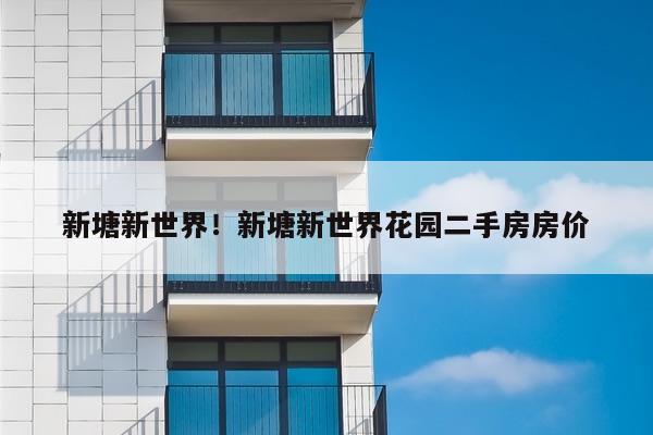 新塘新世界!新塘新世界花园二手房房价